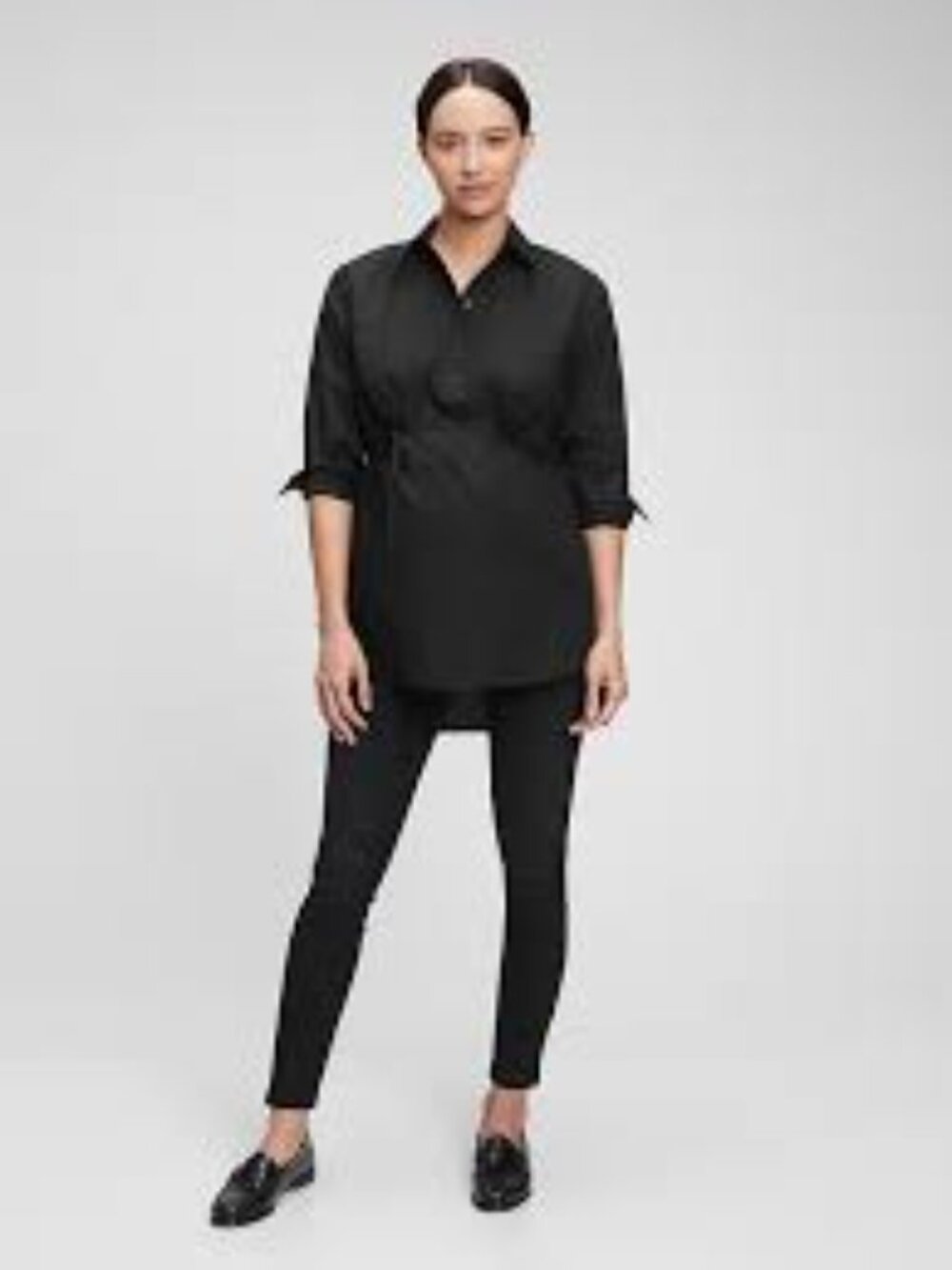 NWT GAP Maternity Black Popover Shirt